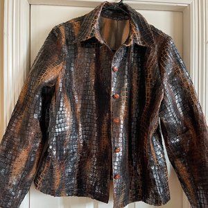 ONE of a kind, Beautiful, Faux Alligator Skin Jacket/Blazer Ladies XL 16/18